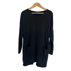 Cut Loose Women's Large Black Sweater Dress Pockets Casual